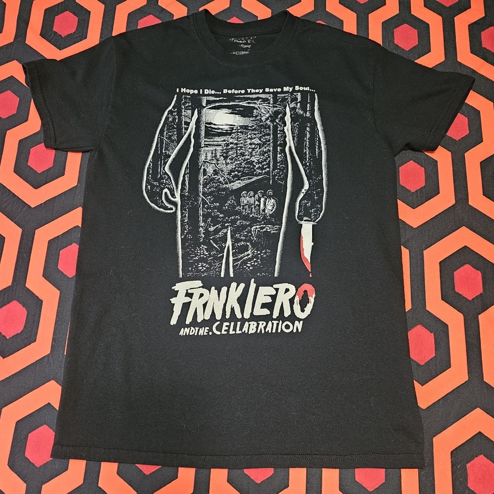 FRANK IERO "I HOPE I DIE BEFORE THEY SAVE MY SOUL" FRIDAY THE 13TH SHIRT S/M